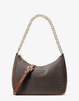 Jet Set Travel Large Signature Logo Convertible Crossbody Bag (BROWN)