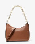 Jet Set Large Pebbled Leather Convertible Crossbody Bag (LUGGAGE)