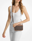 Jet Set Small Signature Logo Camera Crossbody Bag (BROWN)