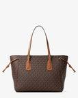 Voyager Large Signature Logo Top-Zip Tote Bag (BROWN)