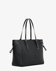 Voyager Large Saffiano Leather Tote Bag (BLACK)