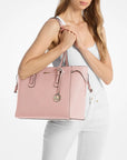 Voyager Large Saffiano Leather Tote Bag (POWDER BLUSH)