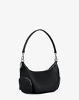 Merritt Small Pebbled Leather Convertible Crossbody Bag (BLACK)