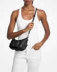 Merritt Small Pebbled Leather Convertible Crossbody Bag (BLACK)