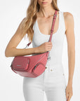 Merritt Medium Pebbled Leather Convertible Shoulder Bag (HIBISCUS)
