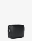 Jet Set Large Pebbled Leather Camera Crossbody Bag (BLACK)