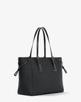 Voyager Large Saffiano Leather Tote Bag (BLACK)