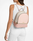 Rhea Medium Color-Block Signature Logo Backpack (PWD BLSH MLT)