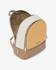 Rhea Medium Color-Block Signature Logo Backpack (HONEYWHEAT MULTI)