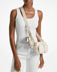 Jet Set Travel Medium Leather Messenger Bag (LT CREAM)