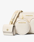 Jet Set Travel Medium Leather Messenger Bag (LT CREAM)