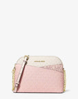Jet Set Travel Medium Color-Block Signature Logo Crossbody Bag (PWD BLSH MLT)