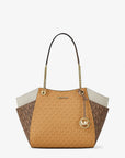 Jet Set Large Color-Block Signature Logo Tote Bag (HONEYWHEAT MULTI)