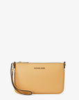 Jet Set Small Pebbled Leather Convertible Wristlet (HONEYWHEAT)