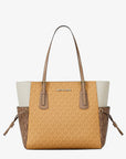Voyager Large Color-Block Signature Logo Tote Bag (HONEYWHEAT MULTI)
