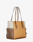 Voyager Large Color-Block Signature Logo Tote Bag (HONEYWHEAT MULTI)