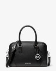 Thompson Medium Pebbled Leather Satchel (BLACK)