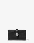 Greenwich Medium Saffiano Leather Bi-Fold Wallet (BLACK)