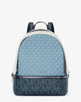 Rhea Medium Color-Block Signature Logo Backpack (DENIM MULTI)