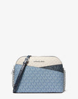 Jet Set Travel Color-Block Signature Logo Crossbody Bag (DENIM MULTI)