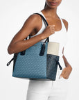 Voyager Large Color-Block Signature Logo Tote Bag (DENIM MULTI)