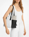 Voyager Large Color-Block Signature Logo Tote Bag (OPWHT MULTI)
