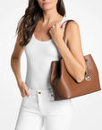 Avalon Medium Pebbled Leather Tote Bag (LUGGAGE)