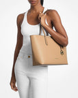 Arden Large Pebbled Leather Tote Bag (CAMEL)
