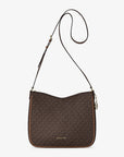 Nayla Medium Signature Logo Messenger Bag (BROWN)