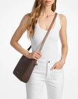 Nayla Medium Signature Logo Messenger Bag (BROWN)