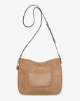 Nayla Medium Pebbled Leather Messenger Bag (CAMEL)