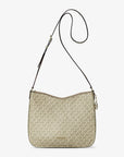 Nayla Medium Metallic Signature Logo Messenger Bag (PALE GOLD)