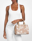 Marilyn Medium Printed Signature Logo Satchel (CAMEL)