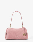 Cecily Medium Suede Shoulder Bag (POWDER BLUSH)
