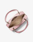 Cecily Medium Suede Shoulder Bag (POWDER BLUSH)