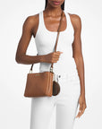 Trisha Pebbled Leather Crossbody Bag With Pouch Gift Set (LUGGAGE)
