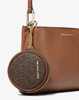 Trisha Pebbled Leather Crossbody Bag With Pouch Gift Set (LUGGAGE)