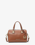 Grayson Small Pebbled Leather Duffel Crossbody Bag (LUGGAGE)