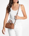 Grayson Small Pebbled Leather Duffel Crossbody Bag (LUGGAGE)