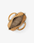 Grayson Small Striped Signature Logo Duffel Crossbody Bag (HONEYWHEAT)
