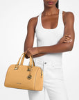 Grayson Medium Pebbled Leather Duffel Bag (HONEYWHEAT)