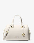 Grayson Medium Pebbled Leather Duffel Bag (LT CREAM)