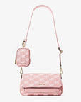 Jet Set Travel Small Logo Jacquard Denim Crossbody Bag With Pouch (POWDER BLUSH)