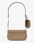 Jet Set Travel Small Pebbled Leather Crossbody Bag With Pouch (CAMEL)
