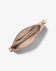 Jet Set Travel Small Logo Jacquard Denim Wristlet (POWDER BLUSH)