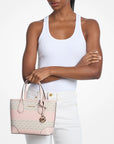 Eva Extra-Small Striped Signature Logo Convertible Tote Bag (POWDER BLUSH)