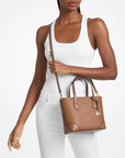 Eva Extra-Small Leather Convertible Tote Bag (LUGGAGE)