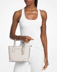 Eva Extra-Small Leather Convertible Tote Bag (LT CREAM)
