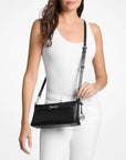 Carson Small Pebbled Leather Convertible Crossbody Bag (BLACK)