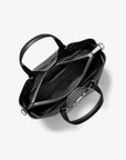 Carson Medium Floral Laser Cut Satchel (BLACK)